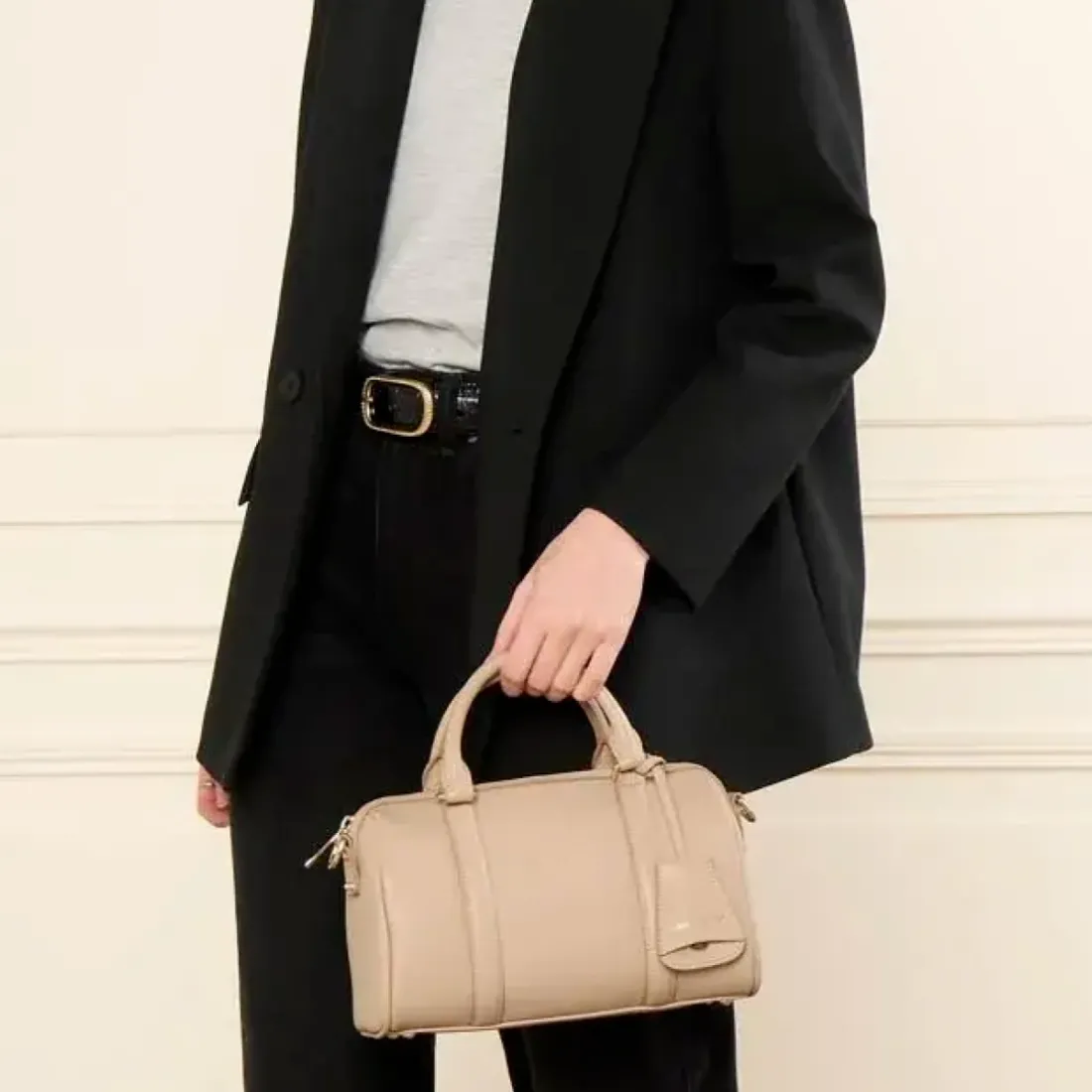 Sac polochon Zippé M Milano Ana beige foncé