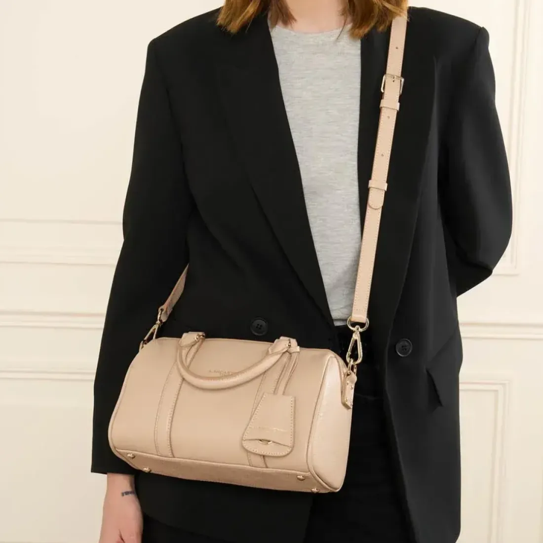 Sac polochon Zippé M Milano Ana beige foncé