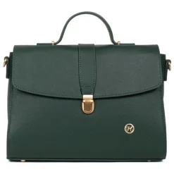 Sac porté main 1 poignée AUDE Vert foncé Mina en cuir