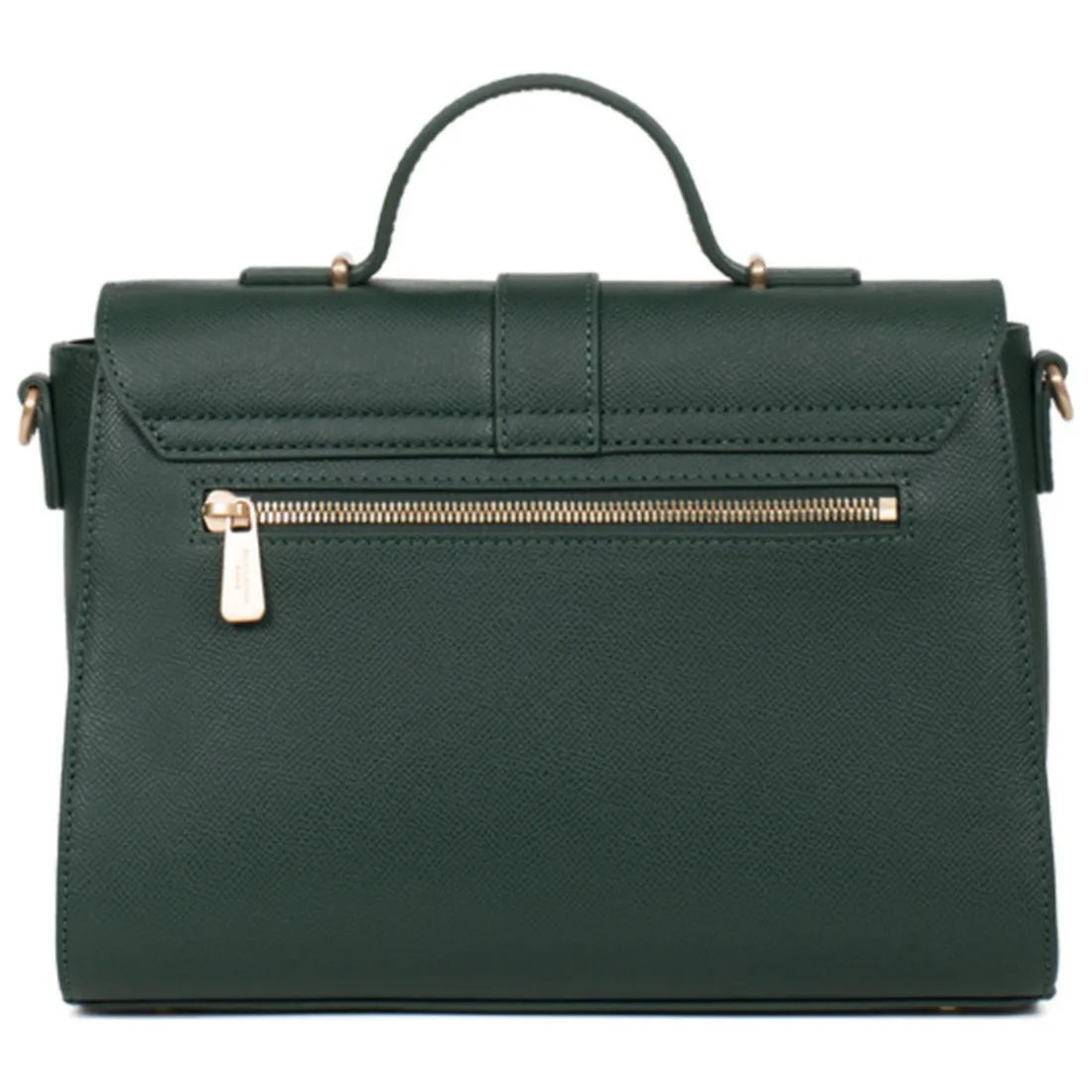 Sac porté main 1 poignée AUDE Vert foncé Mina en cuir