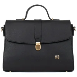 Sac porté main 1 poignée AUDE Noir Rhea en cuir