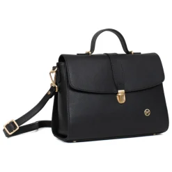 Sac porté main 1 poignée AUDE Noir Rhea en cuir