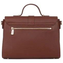 Sac porté main 1 poignée AUDE Marron Ella en cuir
