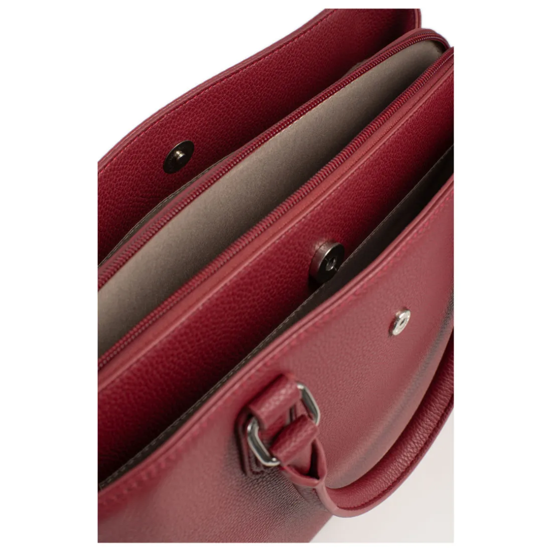 Sac porté main 2 poignées MAYA Carmin rouge Lina