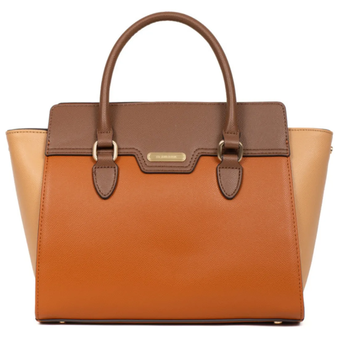 Sac porté main 2 poignées MERLINE Chocolat/Multicolore Maia taupe