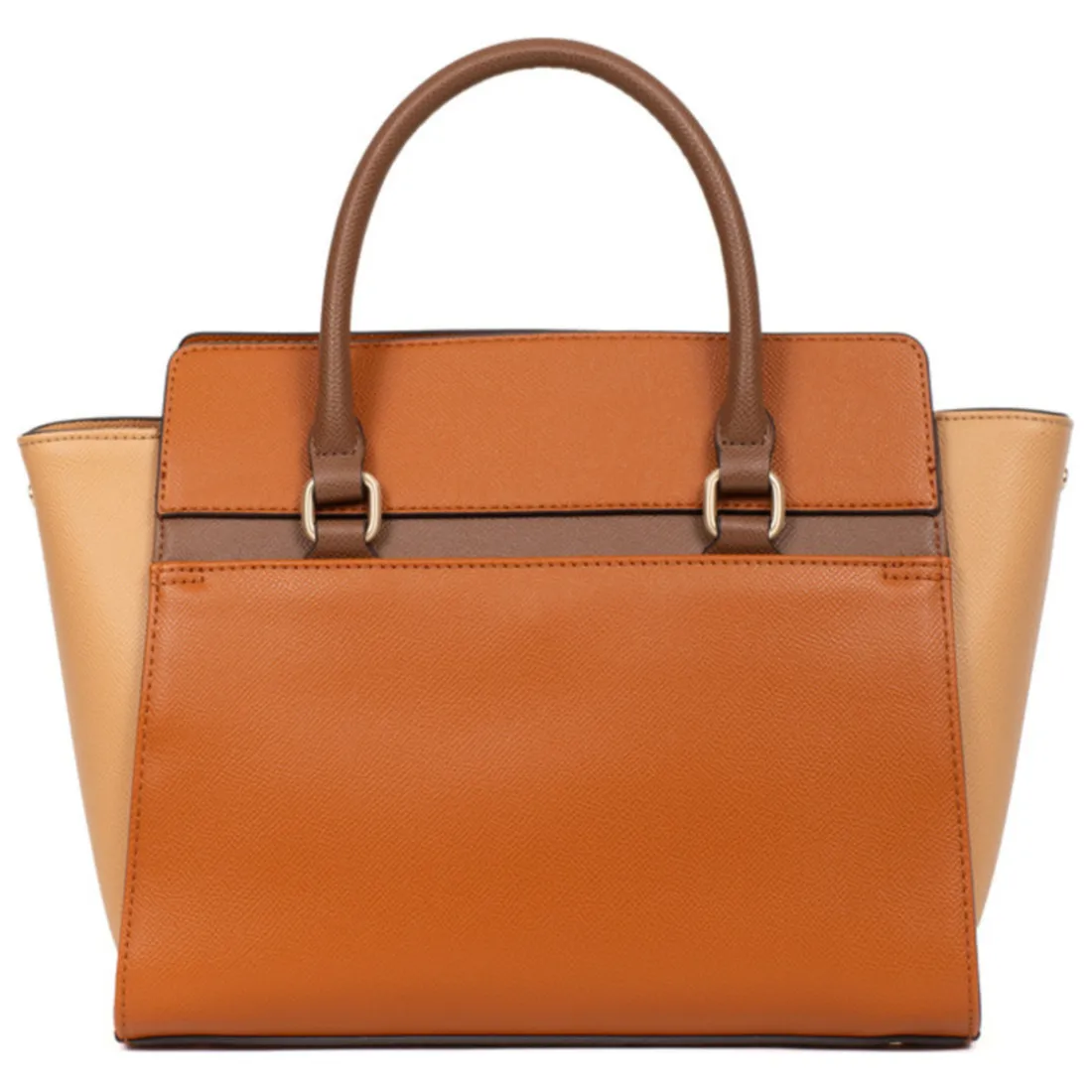 Sac porté main 2 poignées MERLINE Chocolat/Multicolore Maia taupe