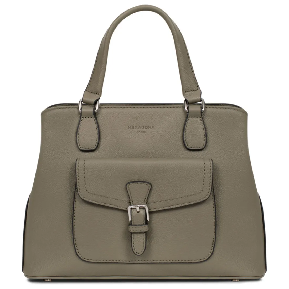 Sac porté main 2 poignées MIRABELLE Olive en cuir Nia