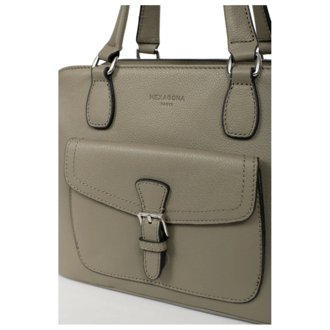 Sac porté main 2 poignées MIRABELLE Olive en cuir Nia