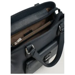 Sac porté main 2 poignées MIRABELLE Bleu pétrole en cuir Lana
