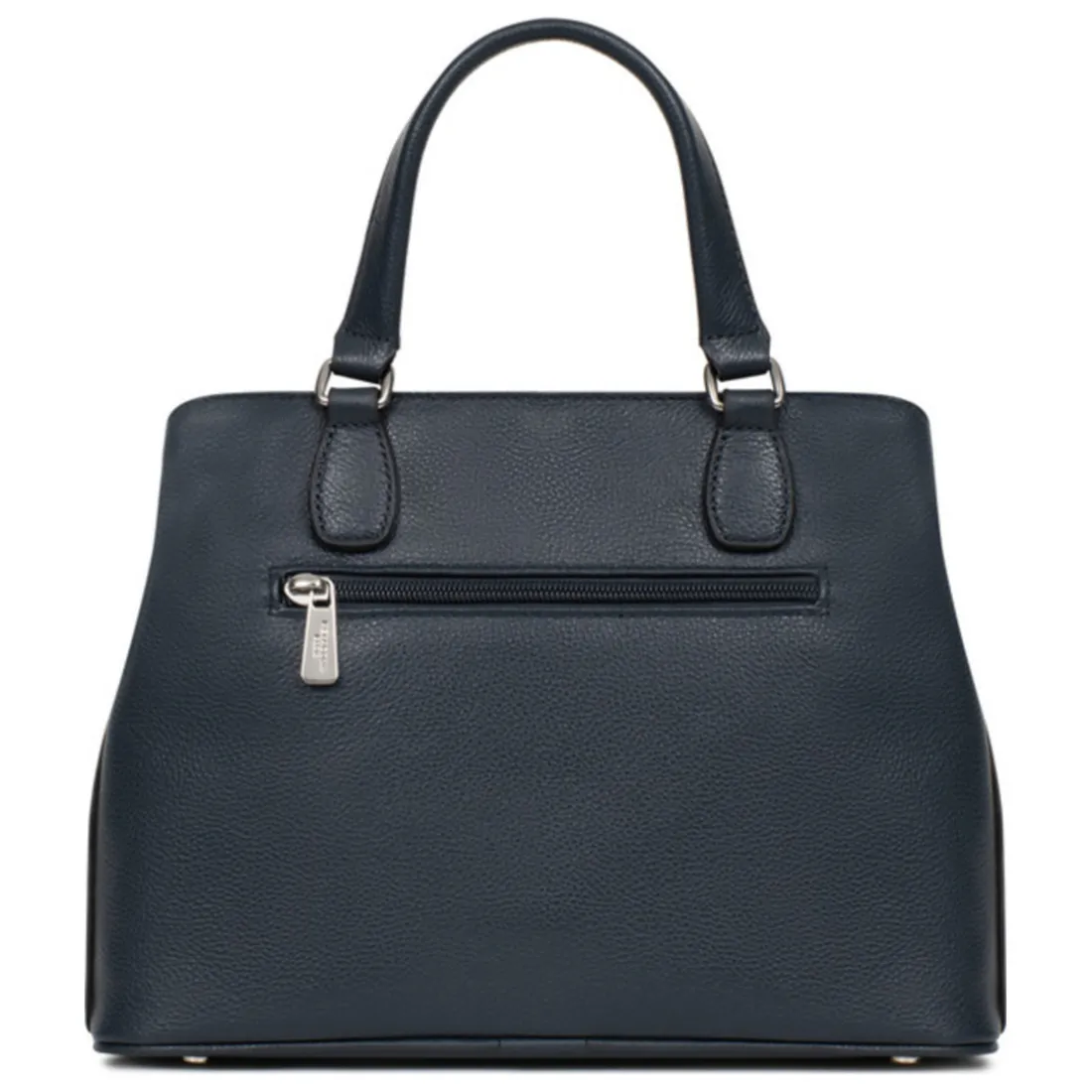 Sac porté main 2 poignées MIRABELLE Bleu pétrole en cuir Lana
