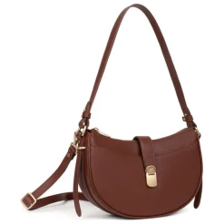 Sac porté épaule 1 anse AUDE Marron Rae en cuir