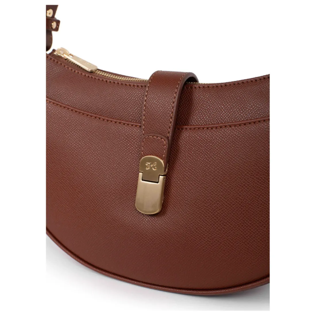 Sac porté épaule 1 anse AUDE Marron Rae en cuir