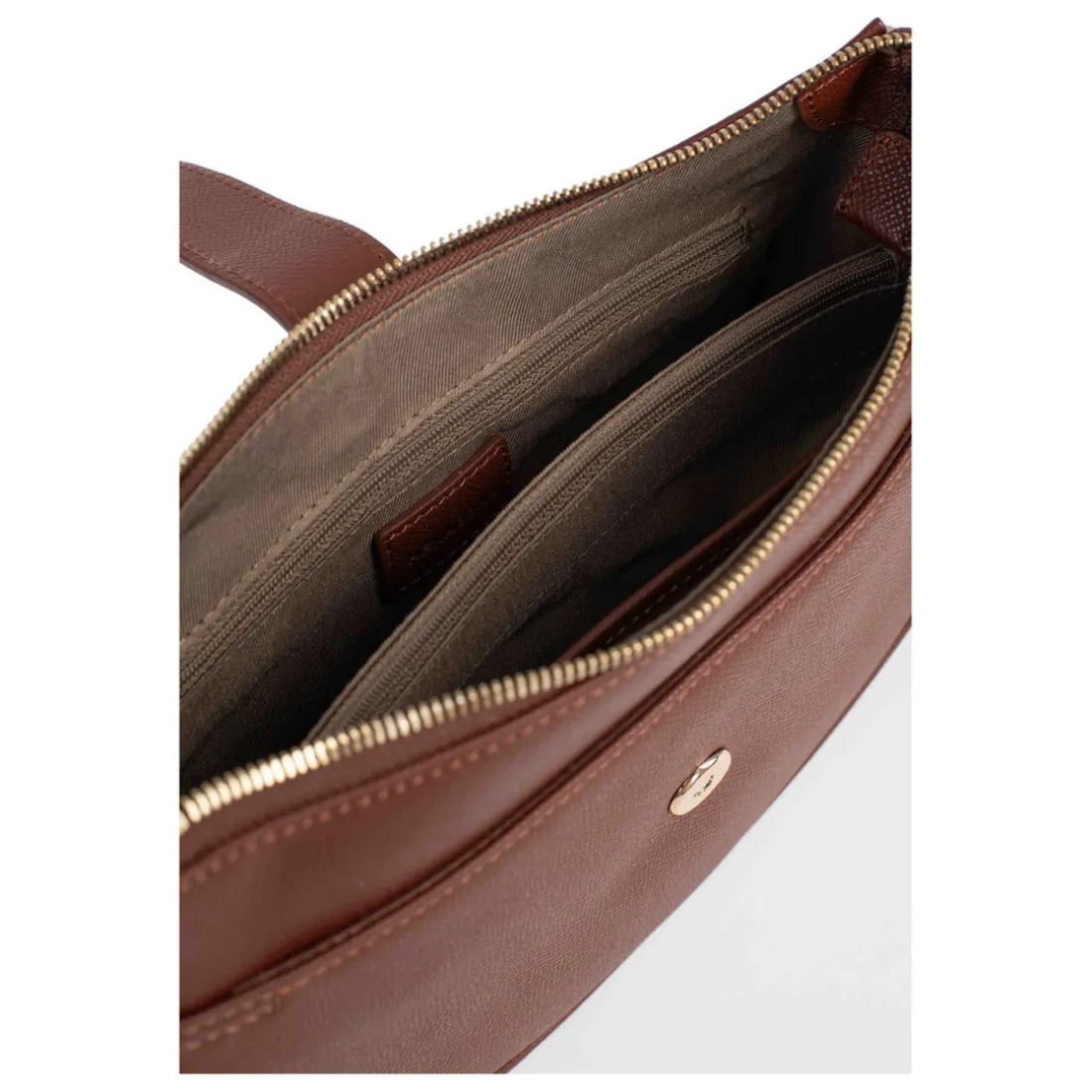Sac porté épaule 1 anse AUDE Marron Rae en cuir
