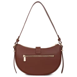 Sac porté épaule 1 anse AUDE Marron Rae en cuir