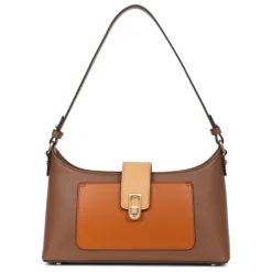 Sac porté épaule 1 anse MERLINE Chocolat/Multicolore Esme