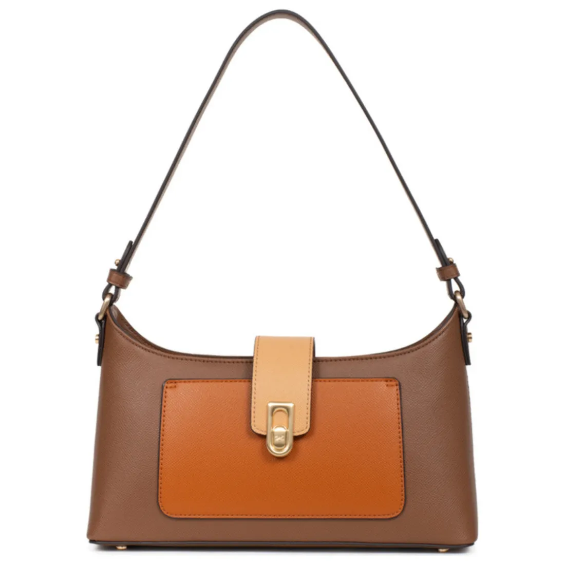 Sac porté épaule 1 anse MERLINE Chocolat/Multicolore Esme