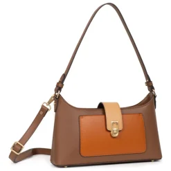 Sac porté épaule 1 anse MERLINE Chocolat/Multicolore Esme