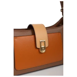 Sac porté épaule 1 anse MERLINE Chocolat/Multicolore Esme