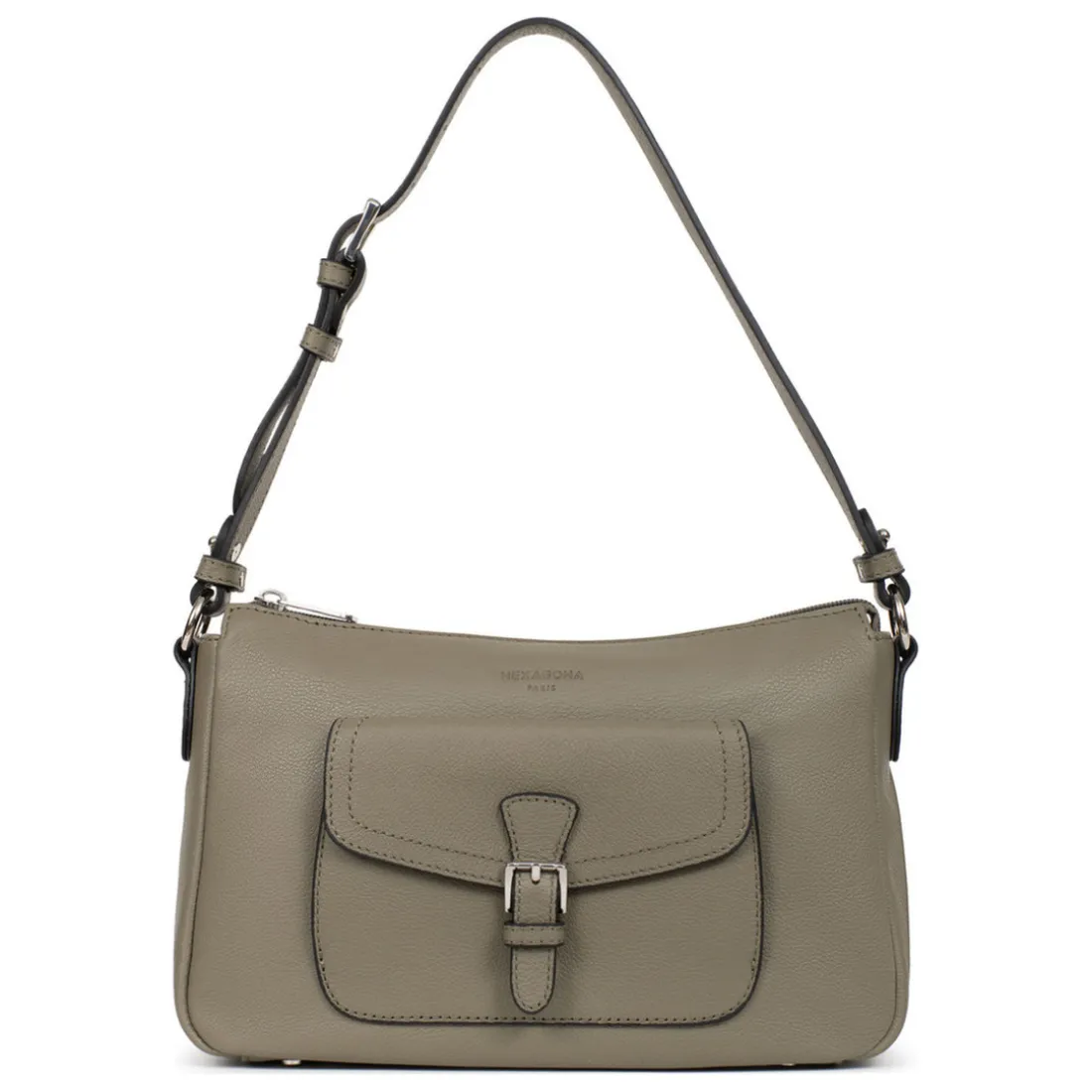 Sac porté épaule 1 anse MIRABELLE Olive en cuir Fawn