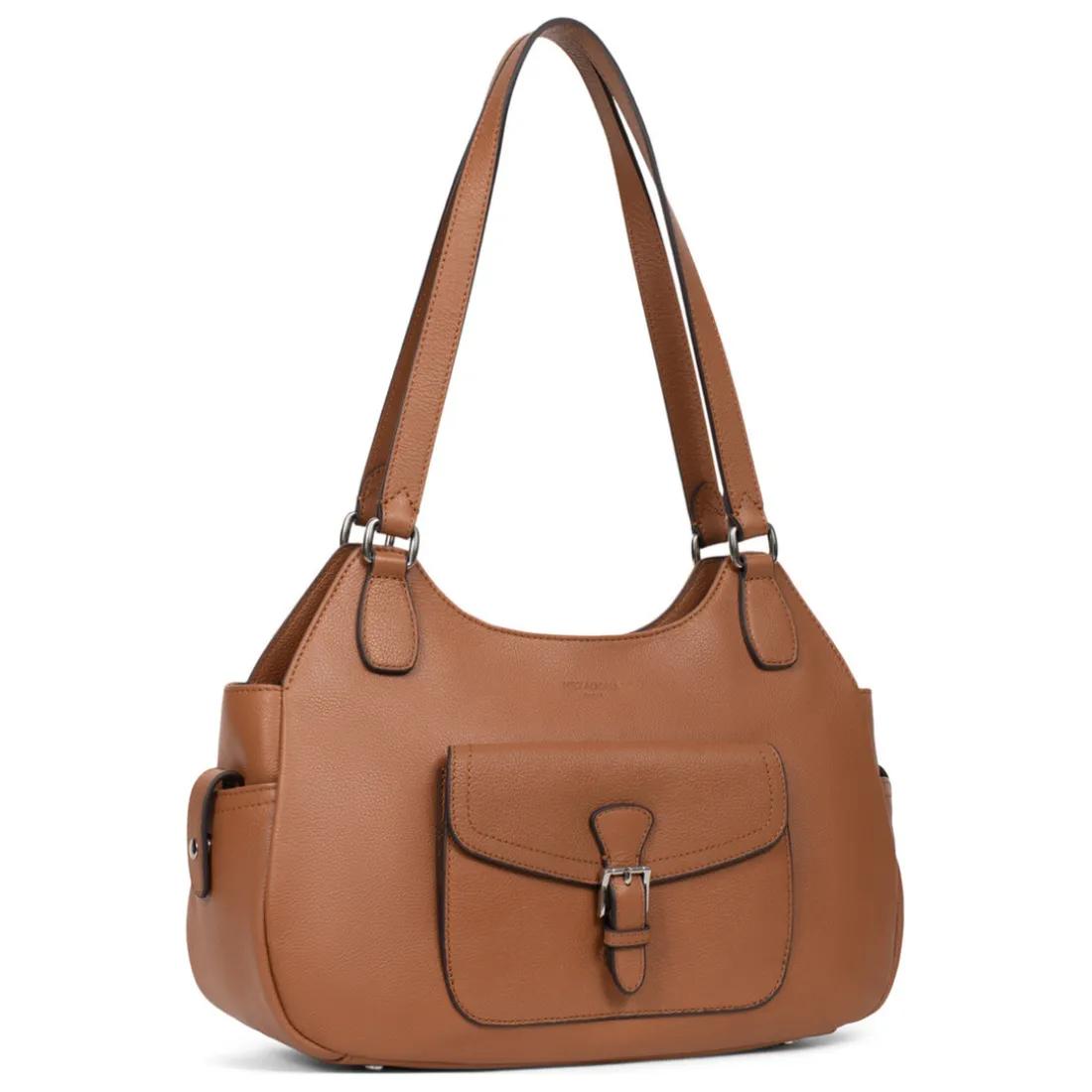 Sac porté épaule 2 anses MIRABELLE Tan en cuir Willa beige moyen