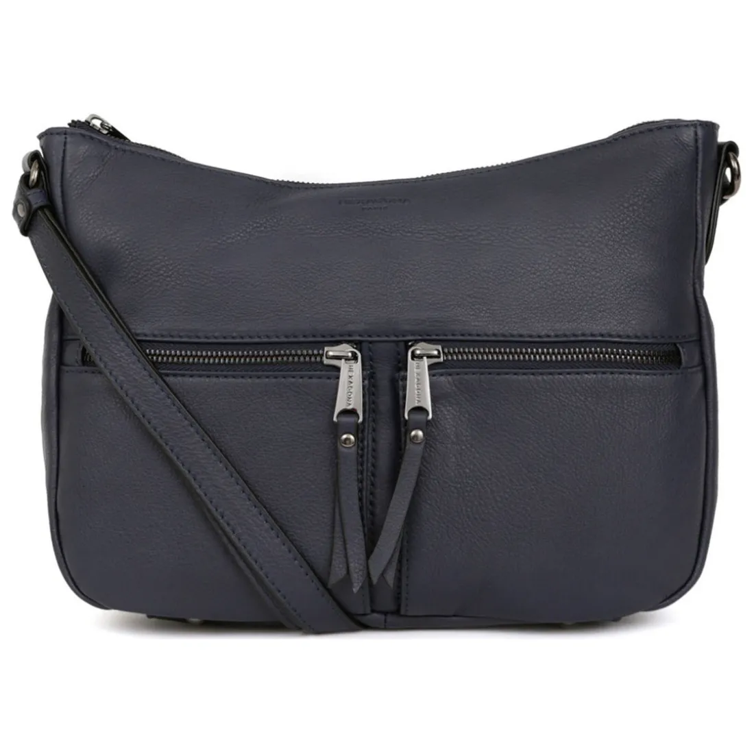 Sac porté travers - Cuir de vachette bleu minuit Ruby