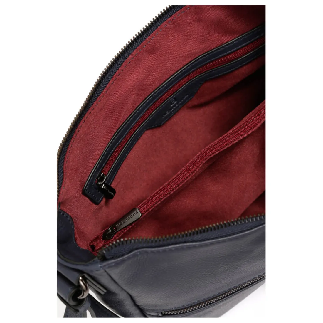 Sac porté travers - Cuir de vachette bleu minuit Ruby