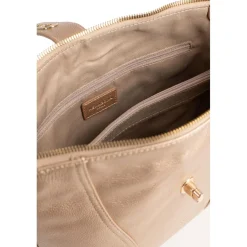 Sac porté travers ANDREA Doré en cuir Léa Ione