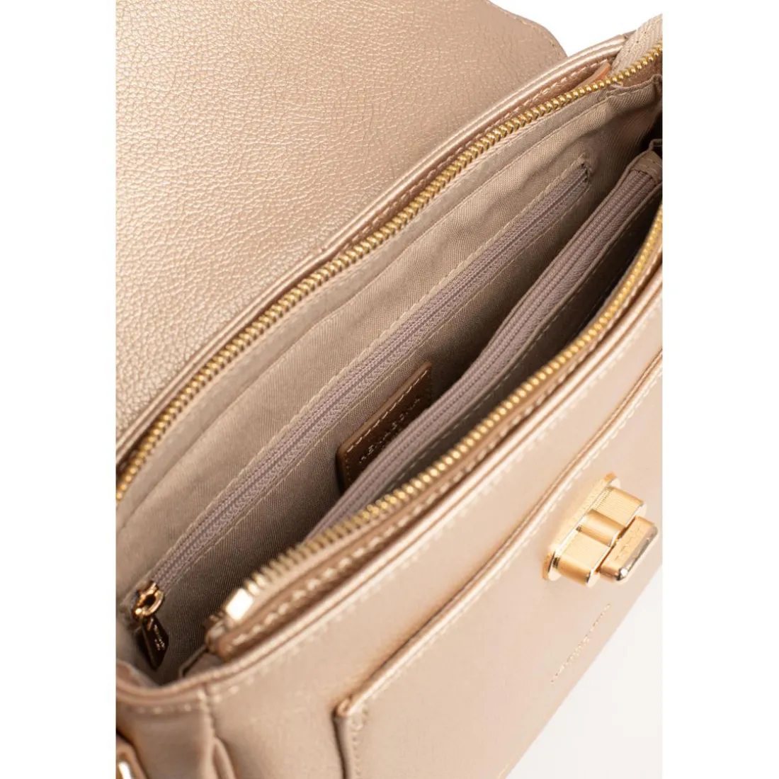 Sac porté travers ANDREA Doré en cuir Sue