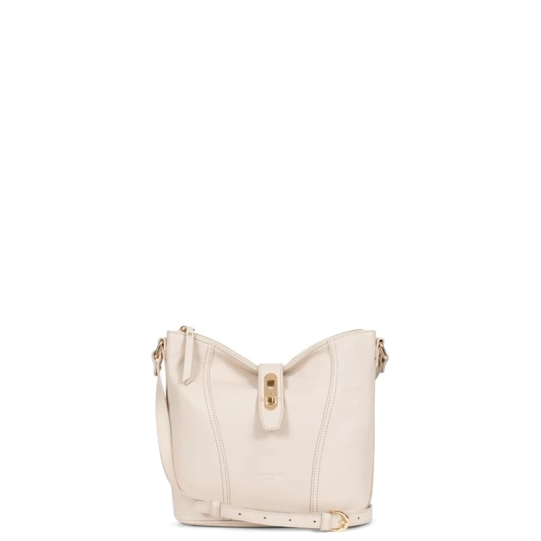 Sac porté travers ANDREA Ivoire en cuir Pax