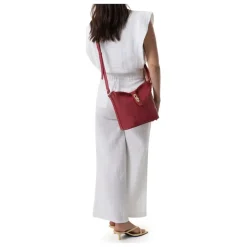 Sac porté travers ANDREA Rouge foncé en cuir Quin