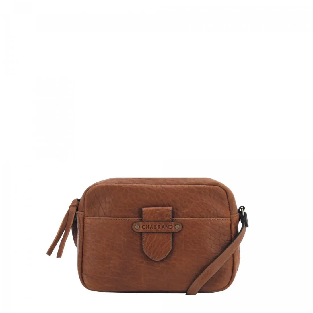 Sac porté travers avec bandoulière en Cuir - Camel CHABRAND