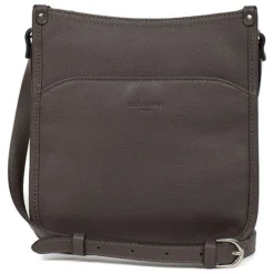 Sac porté travers CONFORT Taupe en cuir Lucie