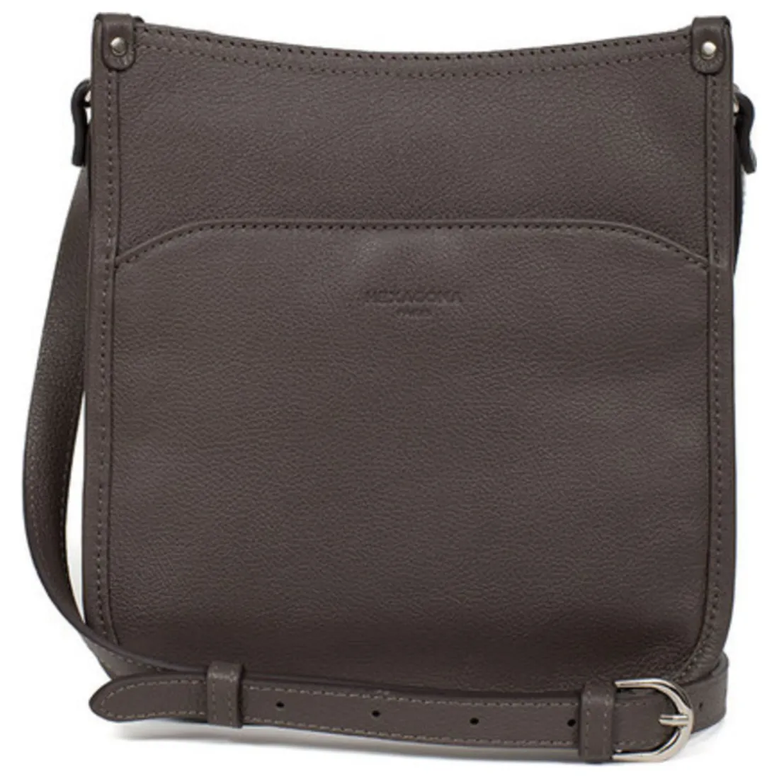 Sac porté travers CONFORT Taupe en cuir Lucie