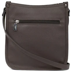 Sac porté travers CONFORT Taupe en cuir Lucie