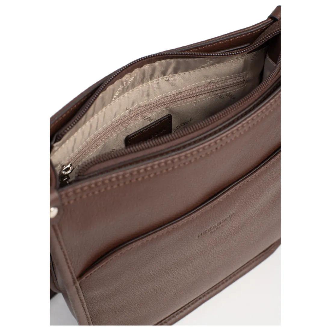 Sac porté travers CONFORT Chocolat en cuir Mila