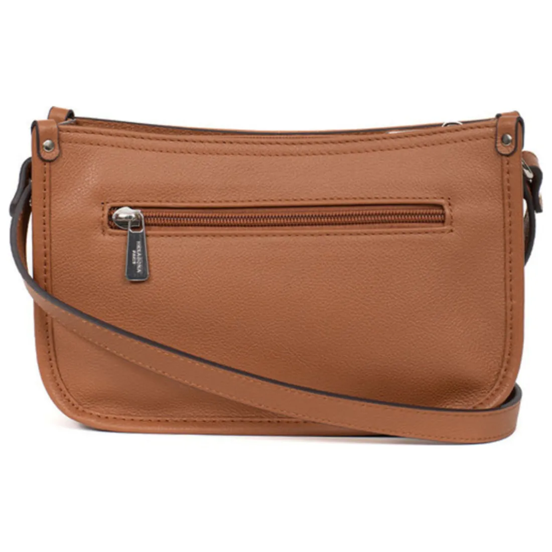 Sac porté travers CONFORT Tan en cuir Ella beige moyen