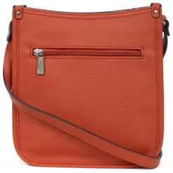 Sac porté travers CONFORT Orange en cuir Clara