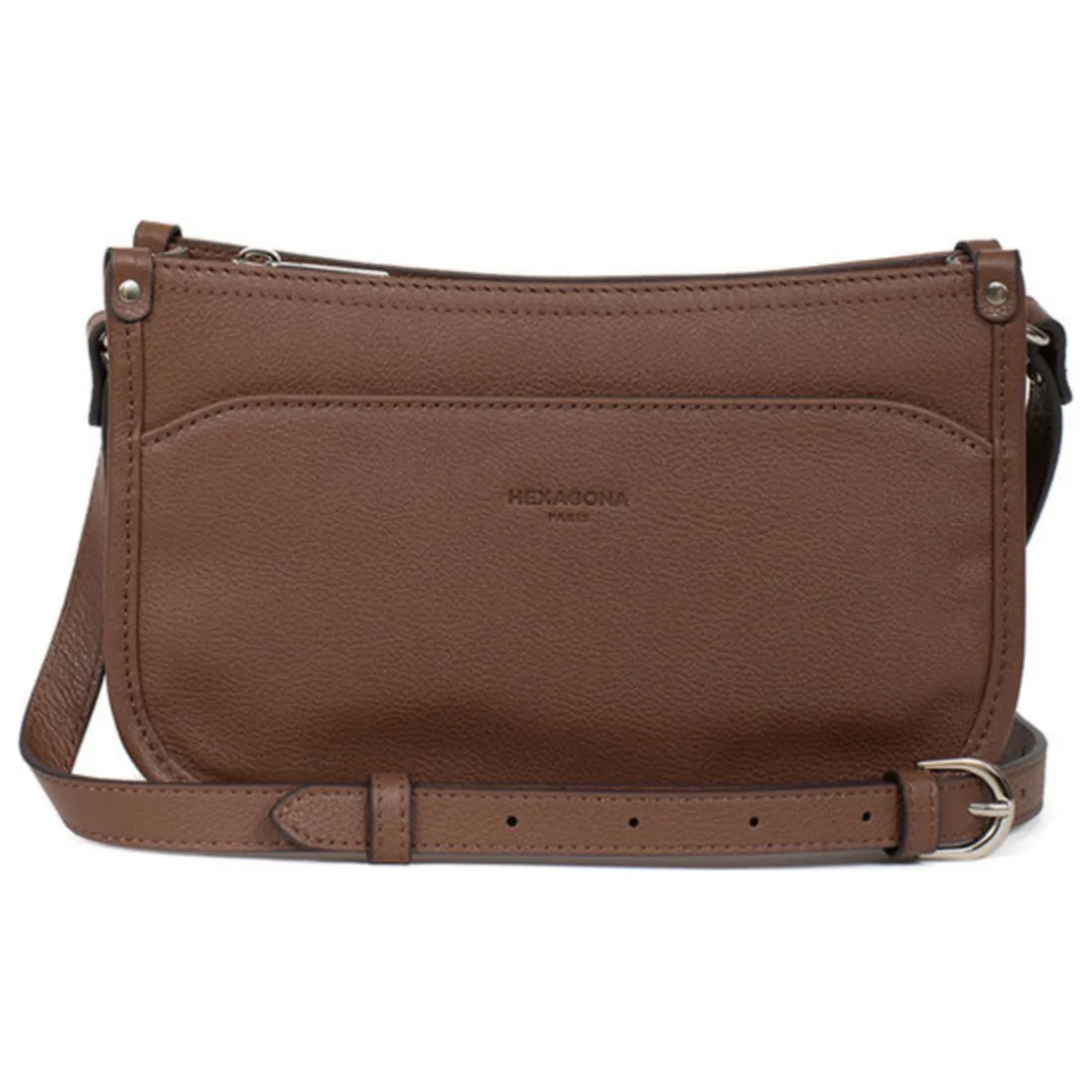 Sac porté travers CONFORT Écorce en cuir Lucy marron