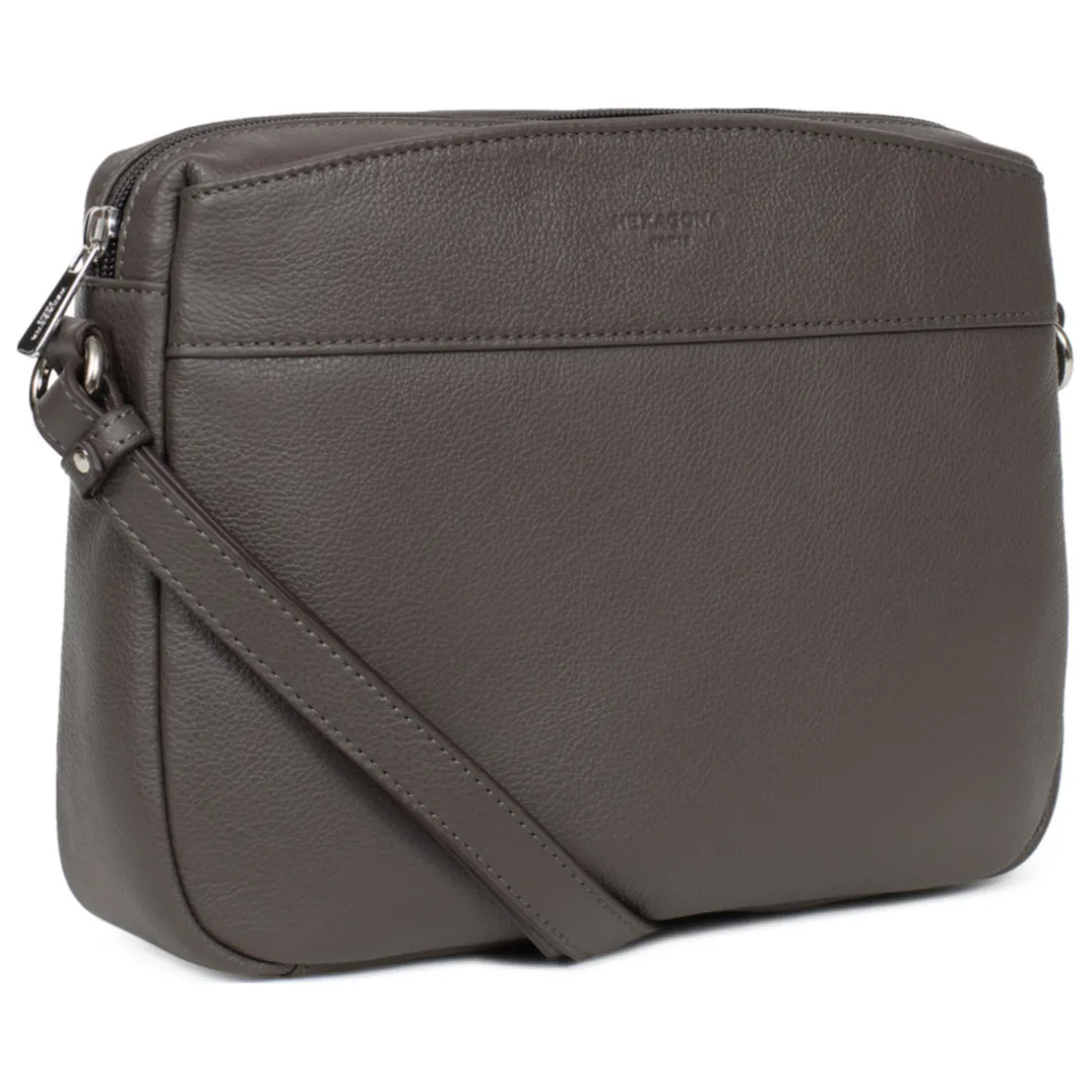 Sac porté travers Cuir CONFORT Taupe Faye