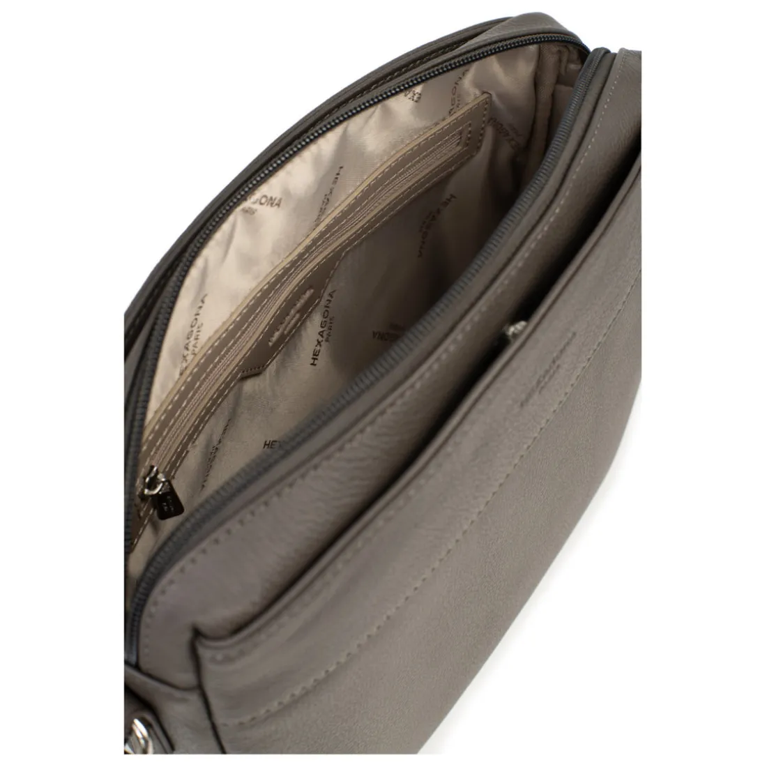 Sac porté travers Cuir CONFORT Taupe Faye
