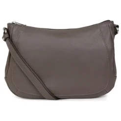 Sac porté travers Cuir CONFORT Taupe Noor