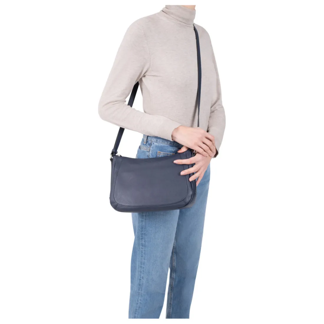 Sac porté travers Cuir CONFORT Taupe Noor
