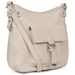 Sac porté travers ivoire en cuir