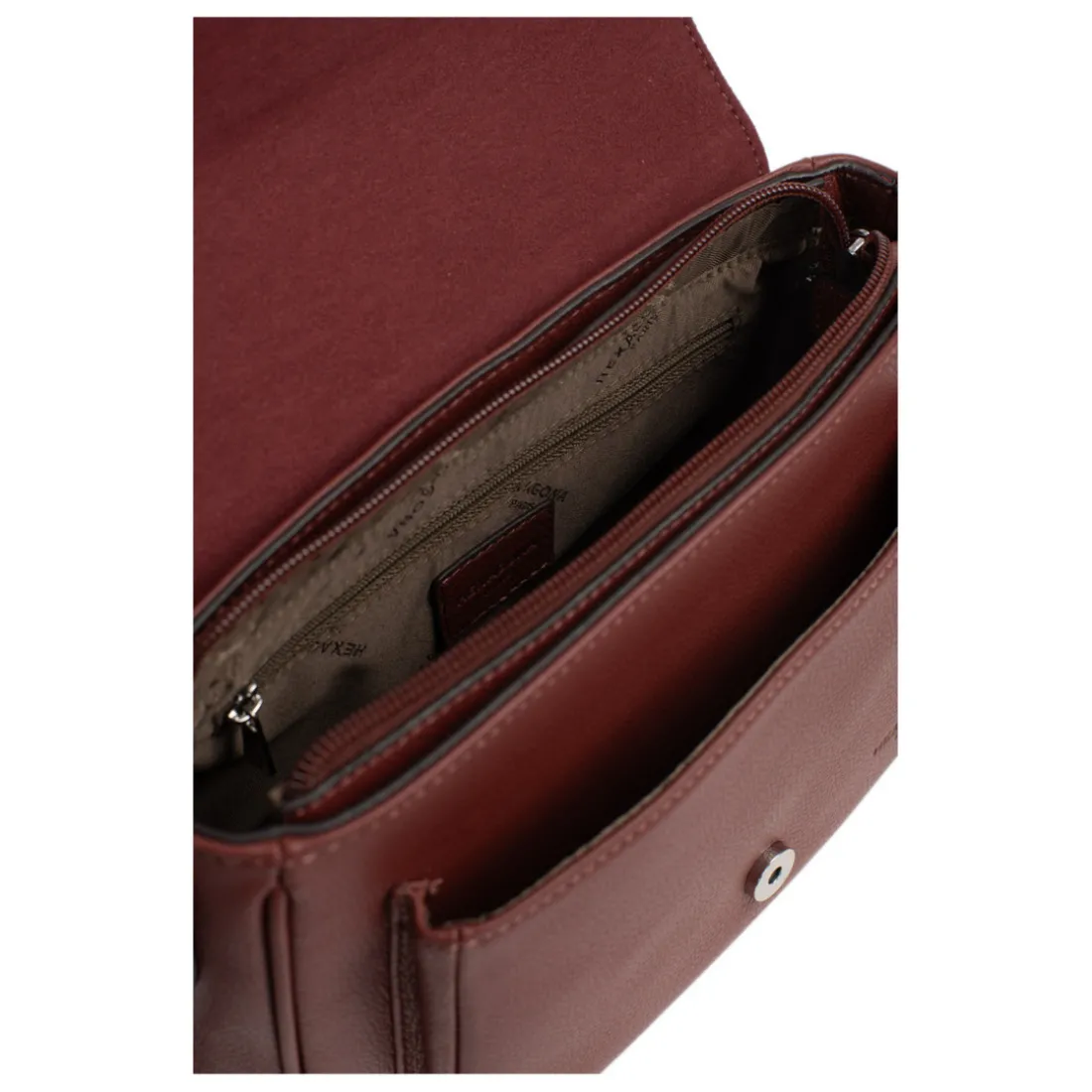 Sac porté travers MIRABELLE Bordeaux en cuir Fleur