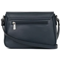Sac porté travers MIRABELLE Bleu pétrole en cuir Tia