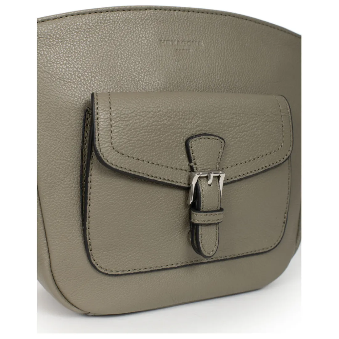 Sac porté travers MIRABELLE Olive en cuir Pia