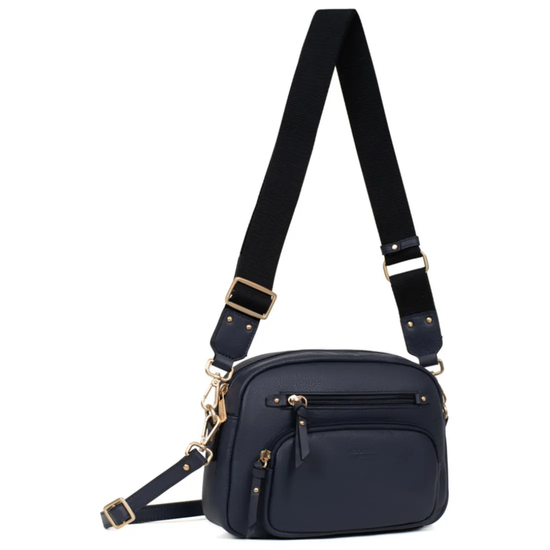 Sac porté travers TAIMA Bleu nuit en cuir Fleur