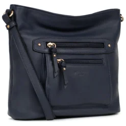 Sac porté travers TAIMA Bleu nuit en cuir Ula