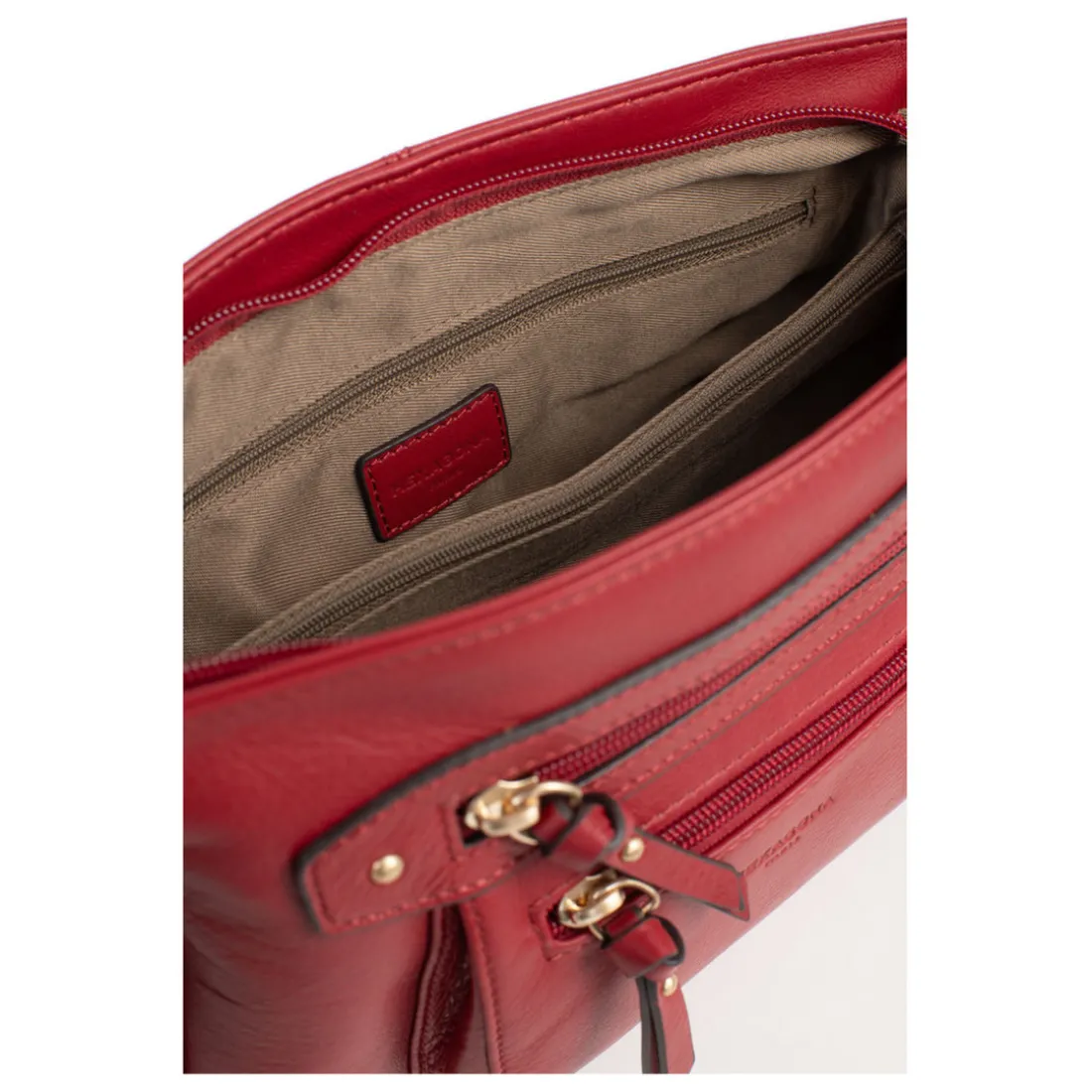 Sac porté travers TAIMA Rouge foncé en cuir Lena