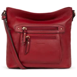 Sac porté travers TAIMA Rouge foncé en cuir Lia